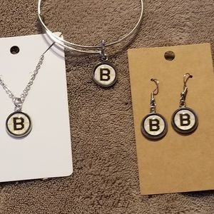 Earrings, bracelet and necklace set